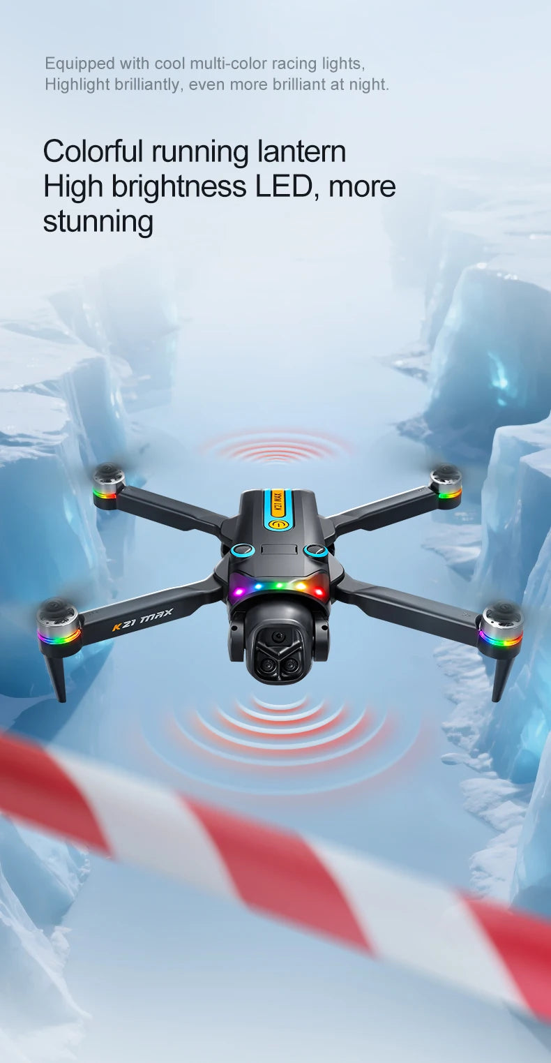 K21MAX Drone with 4.3" Screen Remote Controller, FPV Quadcopter with Optical Flow Hover & Auto Return-to-Home, Portable RC Drone for Beginners, Holiday Gift