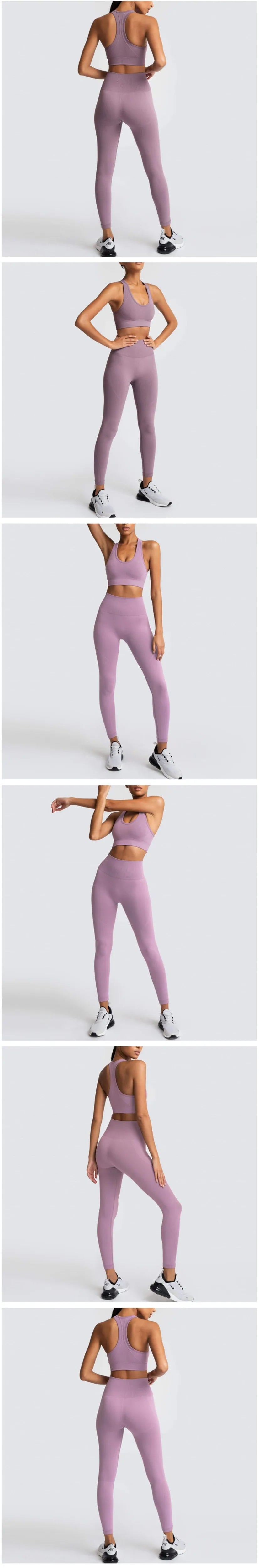 NEW Women's Yoga Set Seamless Sportswear 2-Piece Gym Yoga Clothes Sports Bra + Leggings Running Wear Skinny Sports Set Suits