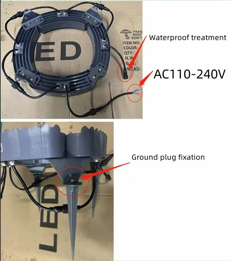 1PCS 12W LED Landscape Tree Light Outdoor Spotlight AC220V DC24V High Power Gazebo Tree Column Garden Illumination