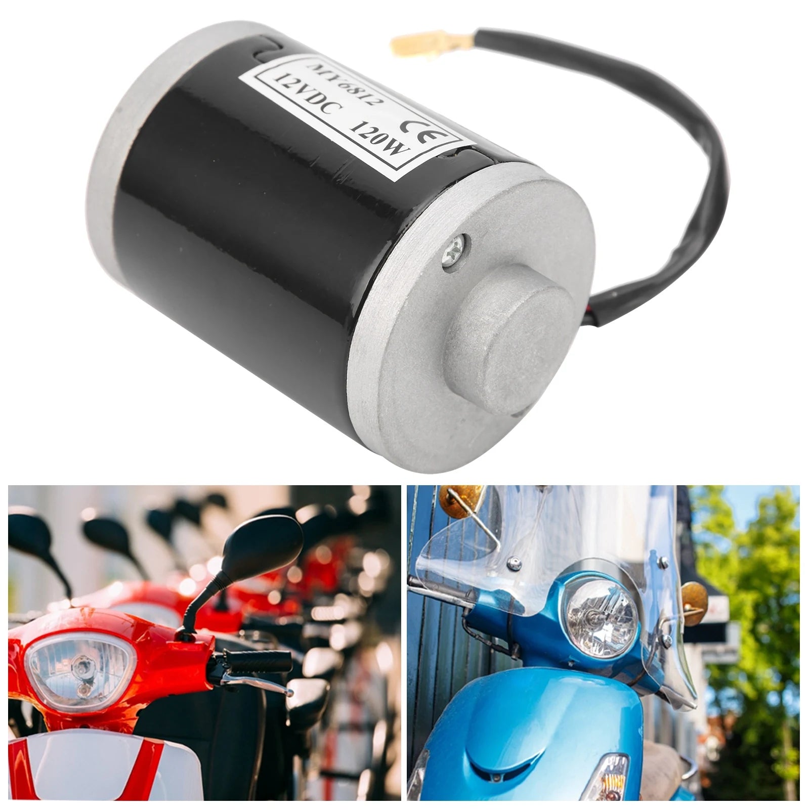 120W Small Motor 12V Motor MY6812 12V 120W Small Electric Scooter High Speed Brushed Motor with Belt Pulley E-Bike Brushed Motor