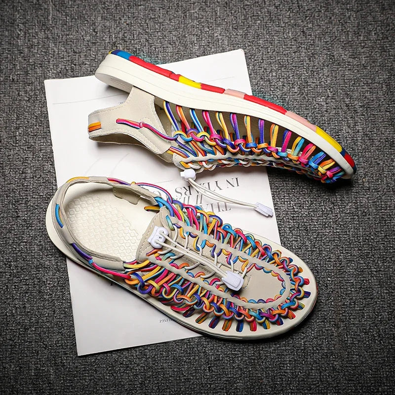 Summer Comfortable Women Sandals New Slippers Fashion Beach Sandals Breathable Flat Casual Sandals Non-slip Couples Sandals