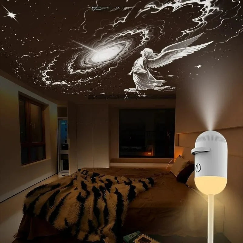 2-in-1 Mini Galaxy Star Projector Night Light – Starry Sky Ambient Lamp for Bedroom Sleep & Decoration