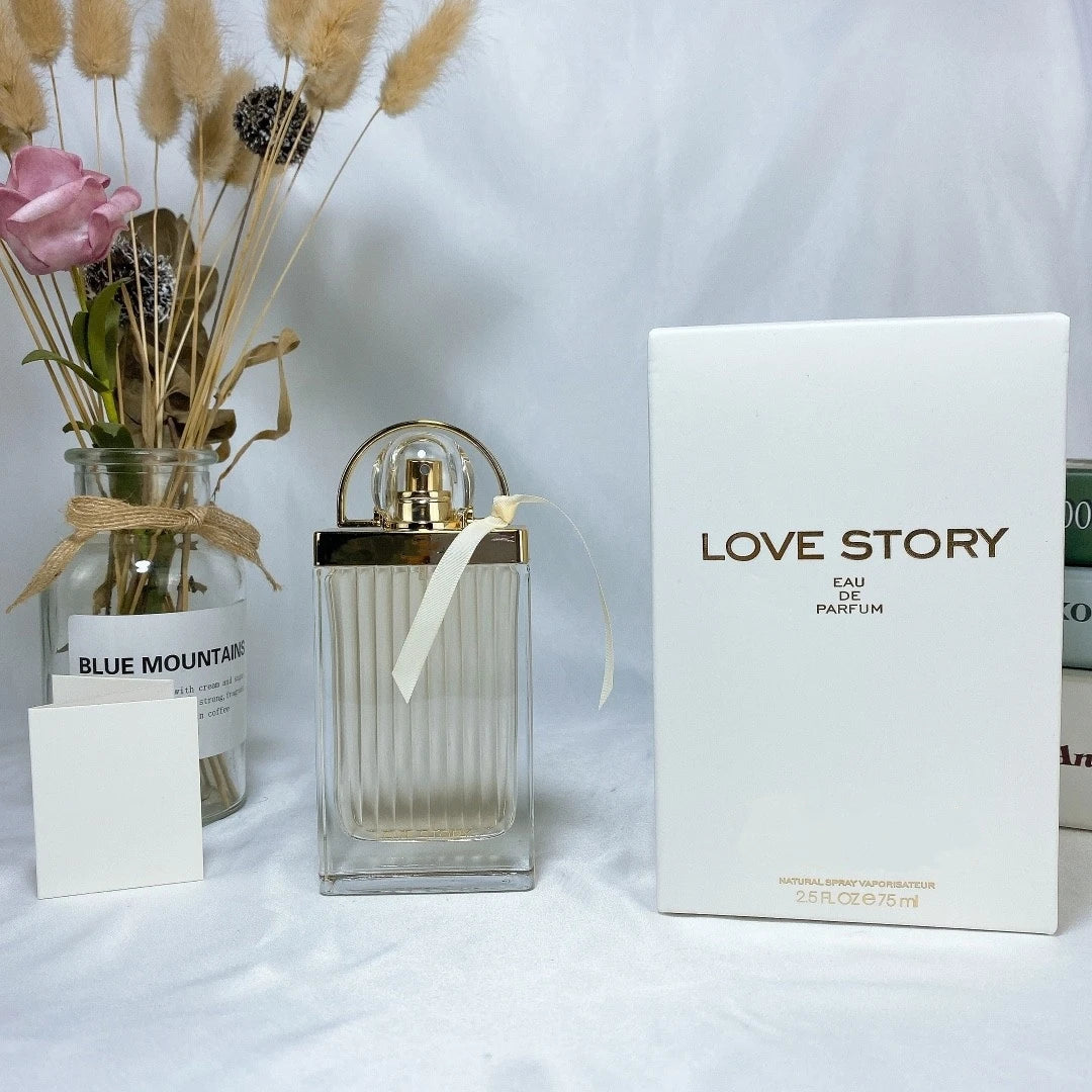 Transparent Striped Bottle, Fresh Soft Long Lasting Fragrance for Her,Elegant Ribbon Bow Perfume 75ml EDP