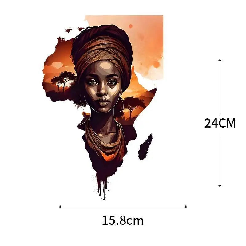 Fashionable Black Girl Heat Transfer Printed Stickers DIY Women's T-shirt Sweatshirt Decoration Heat Transfer Personalized Print