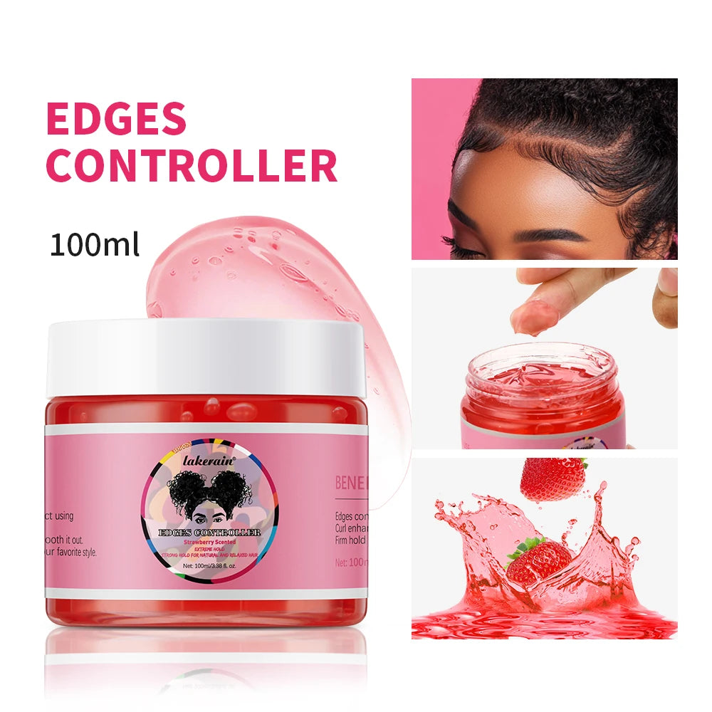 Strong Edge Control Hair Gel Thick Edges Wax Styling Gel Non-Greasy Non-Flaking No White Cast Long Lasting Supports All Hair Typ