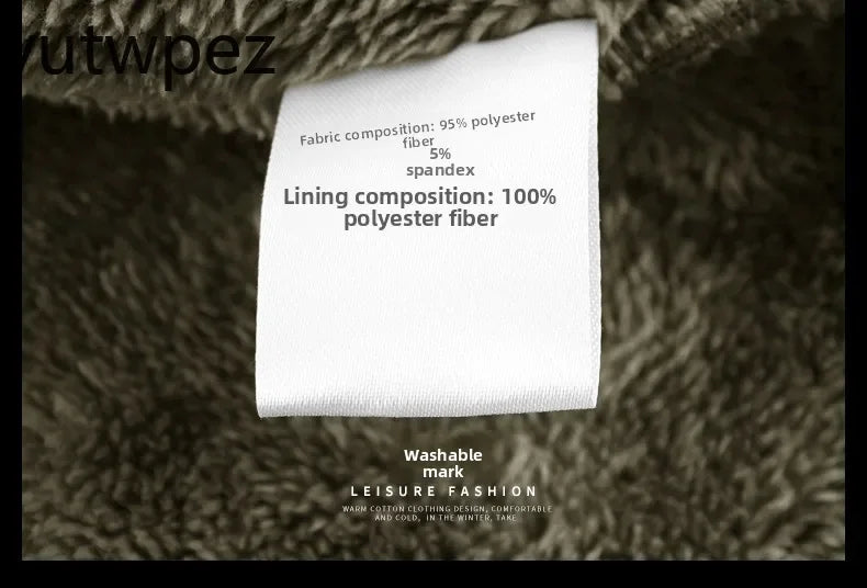 Outdoor High Collar Windproof Ski Sweatshirt Coat Man Snow Winter Warm Fleece Jacket Men Climbing Double Thickened Pocket Jacket