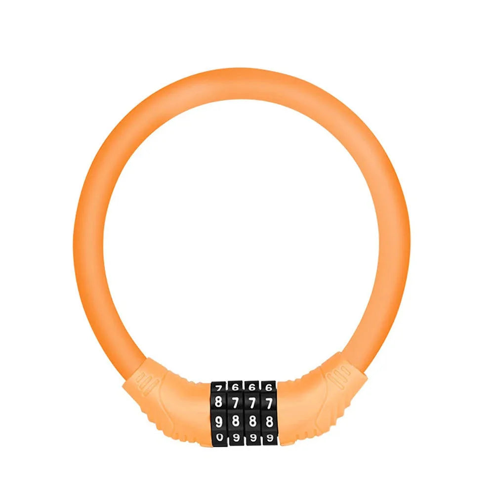 4 Digital Code Anti-Theft Bicycle Cable Lock Stainless Steel Security Locks Portable Combination Code Padlock