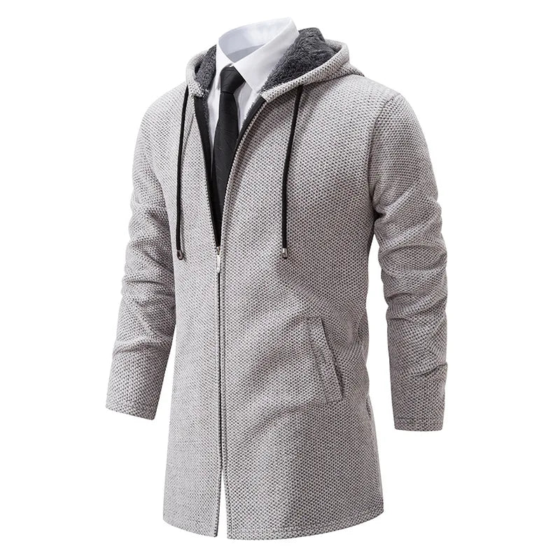 Men's Knitted Cardigan Casual Hooded Coat Slim Fit Autumn and Winter New Sweater Coat Men's Sweater