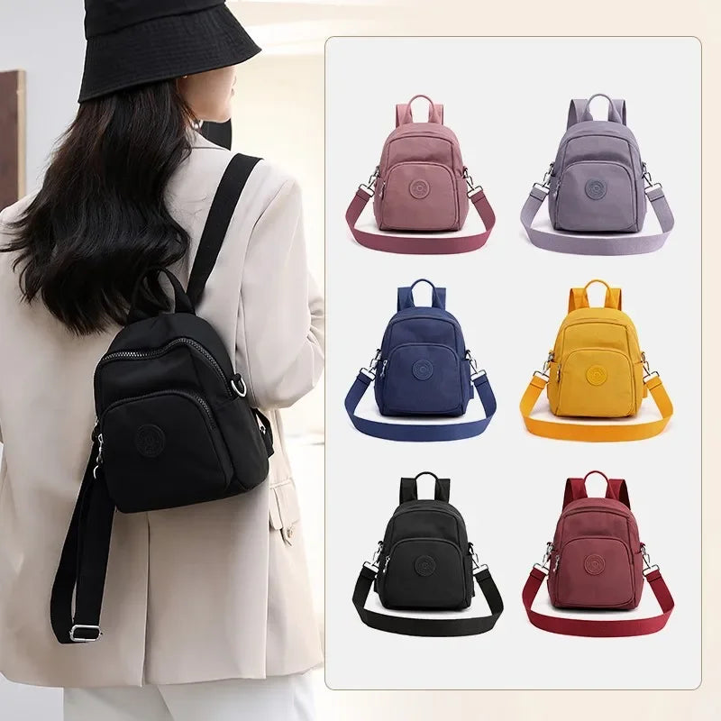 Women's Travel Casual Backpack College Students School Bag Korean Small Canvas Backpack Waterproof Fashion Shoulder Bags