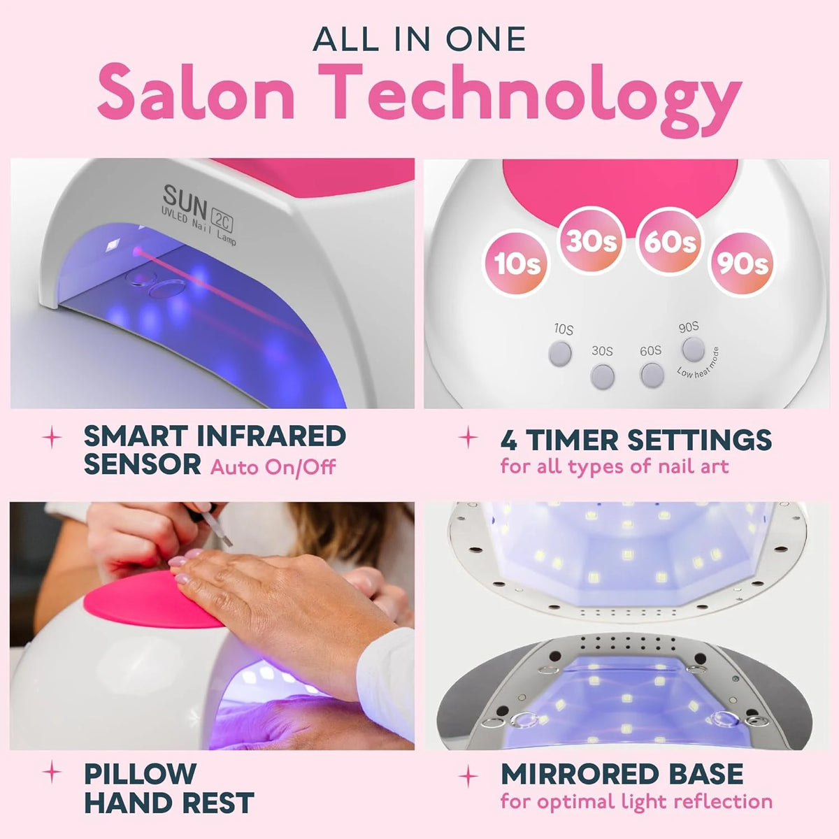 YIKOOLIN SUN2C 48W UV Nail Lamp Gel Polish Dryer LED Manicure Pedicure Light Nail Art Machine for Salon Use