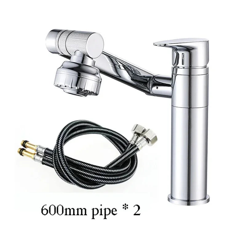 1080° Swivel Bathroom Sink Faucet Basin Faucet Mixer Deck Mounted Splash Proof Water Tap Shower Head Aerators Tapware
