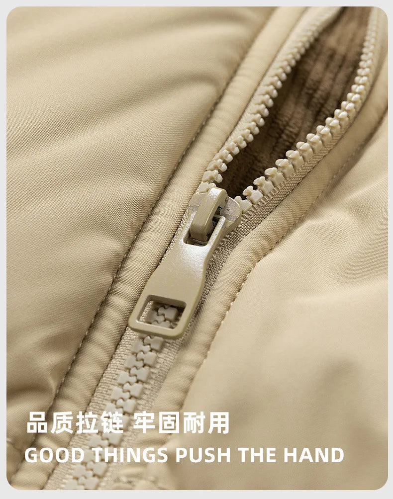 Custom LOGO cotton-padded clothes for men and women 2025 winter new thickened warm removable hooded cotton clothes couple jacket