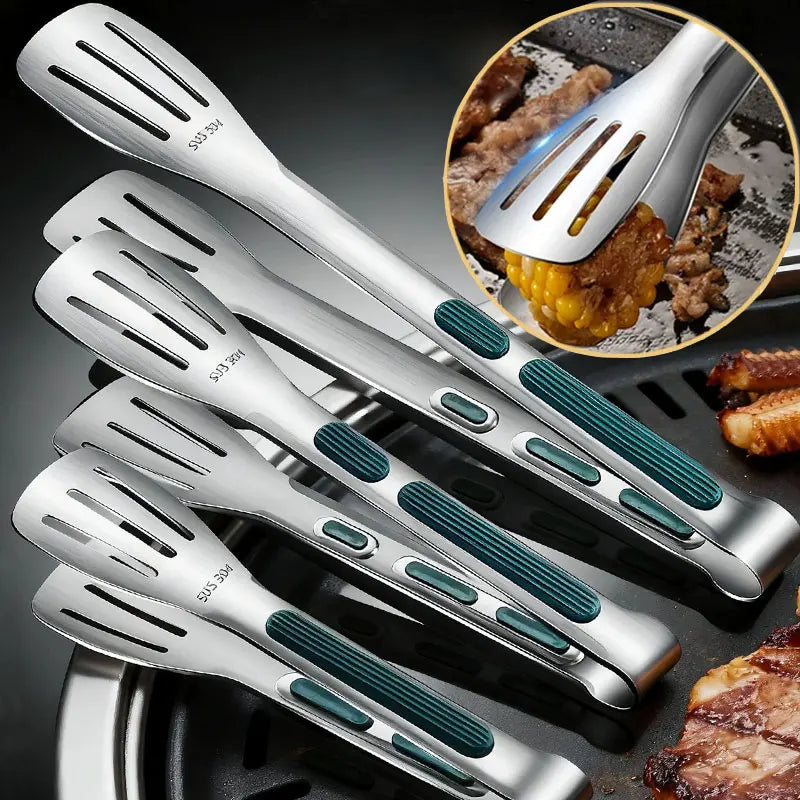 New Stainless Steel Food Tongs BBQ Meat Salad Bread Clip Barbecue Grill Buffet Clamp Non-slip Tong Cooking Tools Kitchen Gadgets