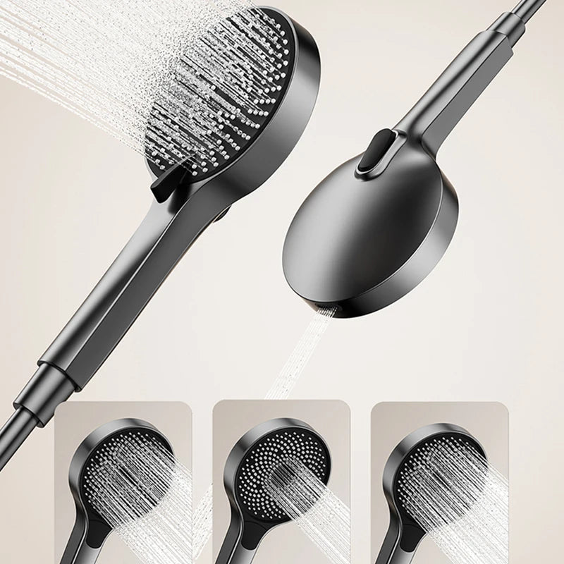 Piano Key Three Ways Water Outlet Shower Set Wall Mount Bathroom Shower Faucet Set Rainlfall Pressurized Bathroom Shower System