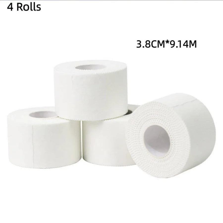4 Rolls Athletic Tape Cotton Medical Sports Tape Latex Free Easy Tear No Scissors for Physical Therapy ﻿