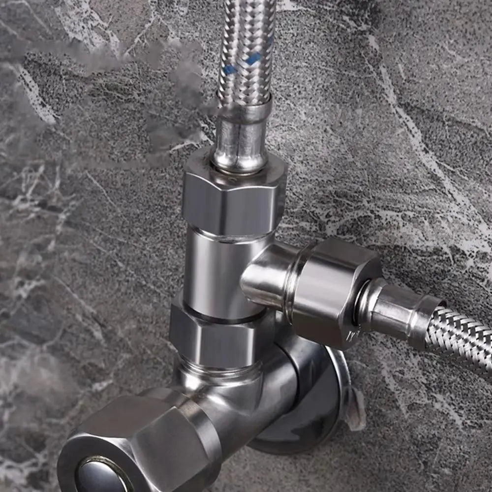 Durable Stainless Steel 3 Ways Valve Shower Faucet Converter T Adapter Spray Nozzle Water Splitter Shower Valve Bathroom