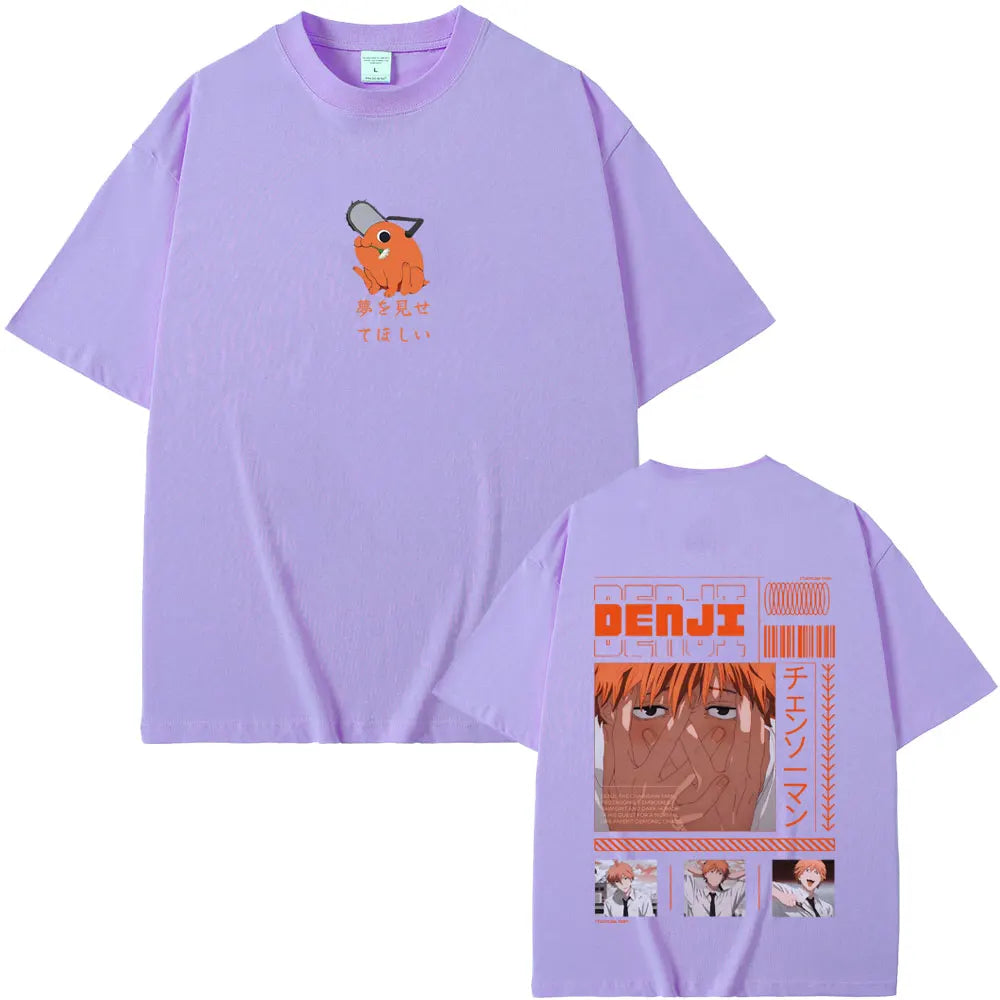 Anime Chainsaw Man T-shirt Cartoon Denji Pochita Funny Graphic T Shirts Tops Men Women Manga Casual Oversized Tshirt Streetwear