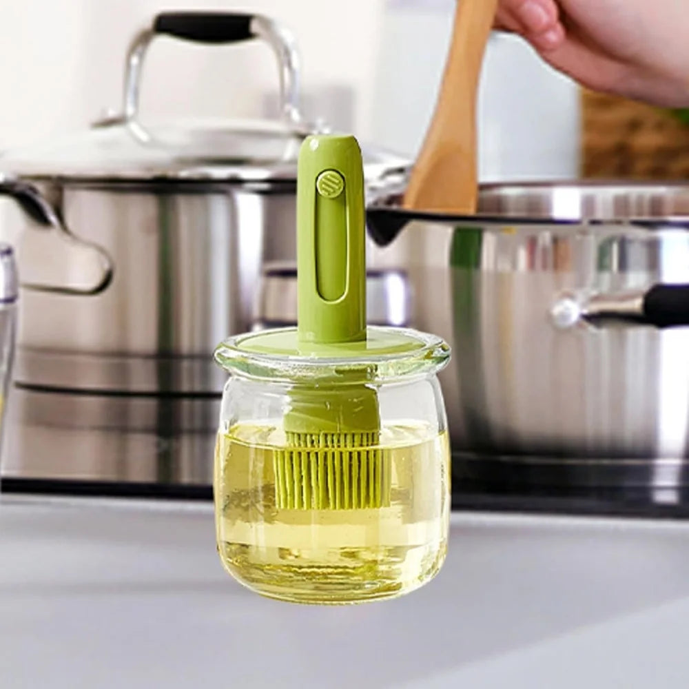 Cooking Oil Dispenser， Lightweight Vinegar Bottle Detachable Brush Cooking Tool Sauce Storage Holder Kitchen Gadgets For