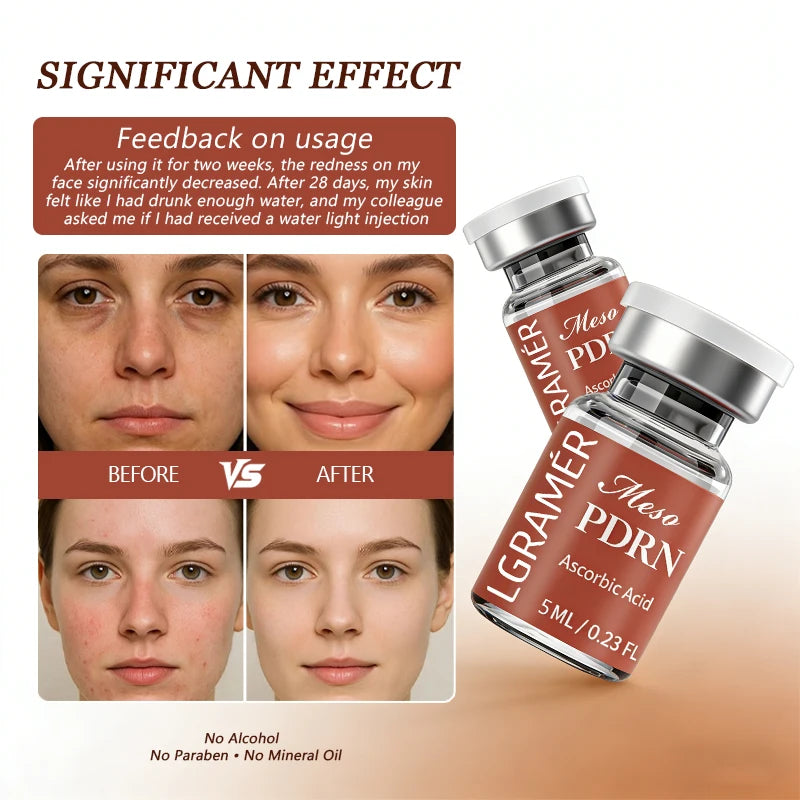 5ml  PDRN Serum, Lightweight Quick-Absorbing Facial Brightening & Anti-Aging Long Lasting Repair, Refreshing Daily Dull Skin