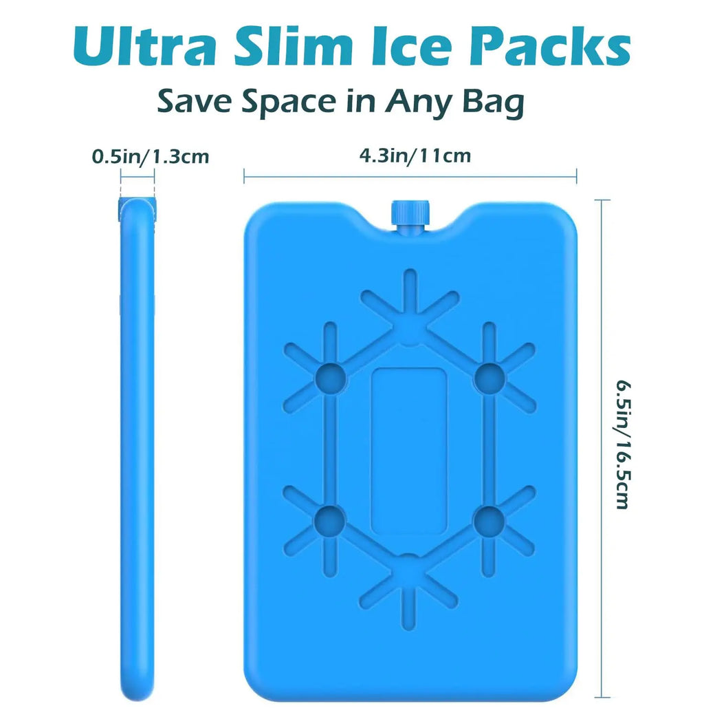 Reusable Ice Packs in Green And Blue, Ultra-Thin And Durable, Perfect for Lunch Boxes, Coolers, Picnics, And Outdoor Adventures