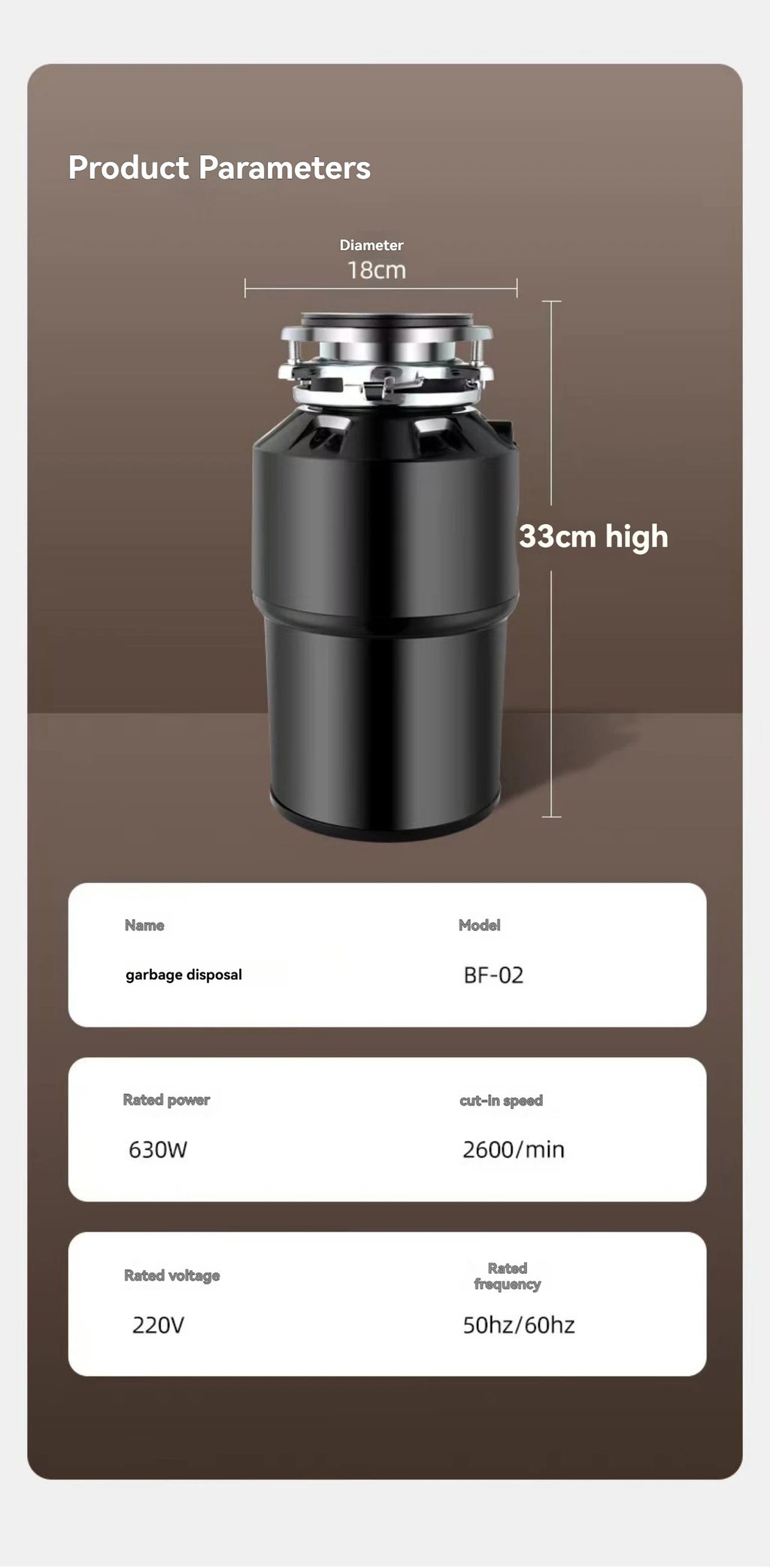 Kitchen Waste Disposer, Household Food Grinder, High-power Kitchen Waste Disposer