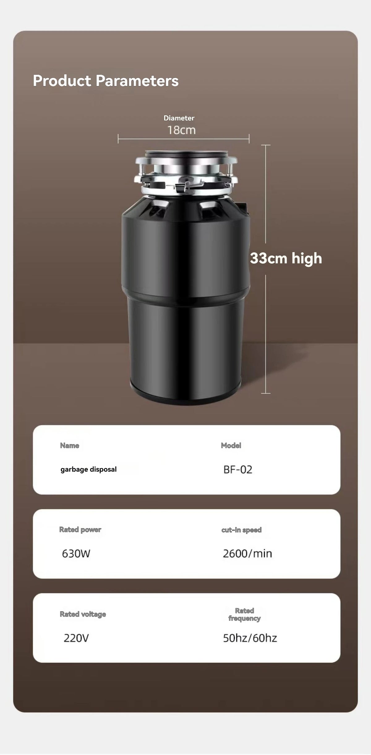 Kitchen Waste Disposer, Household Food Grinder, High-power Kitchen Waste Disposer