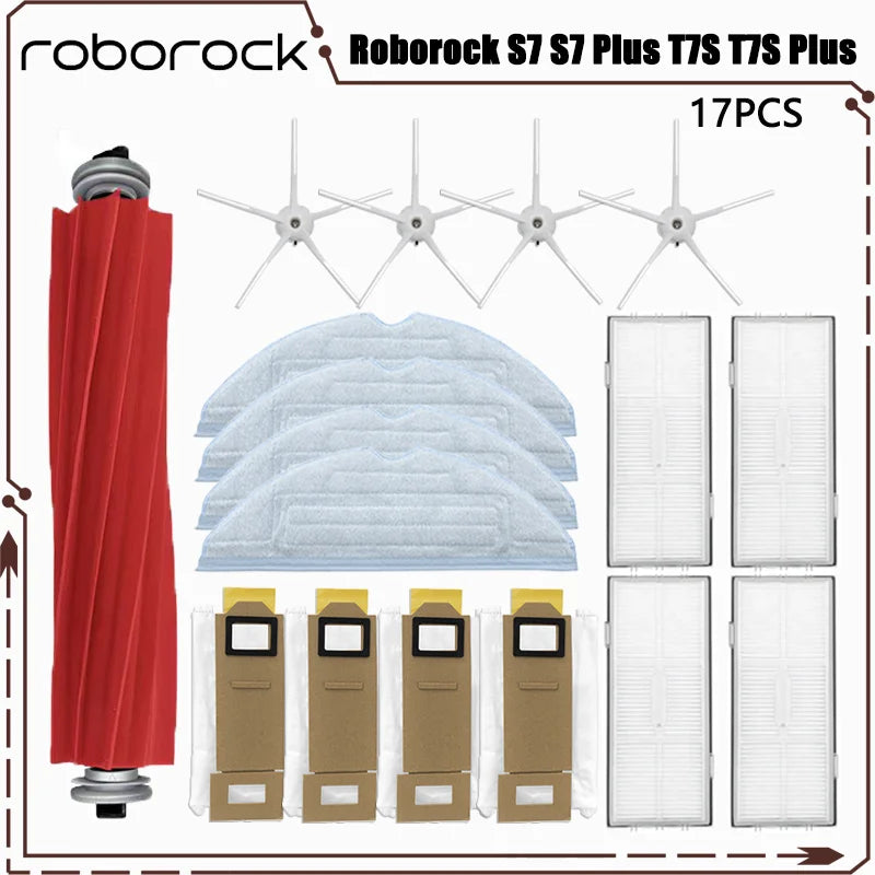 For Roborock S7 S7 Plus T7S T7S Plus Robotic Vacuum Cleaner Accessories Main Brush Hepa Filter Mops Dust Bag Replacement Parts