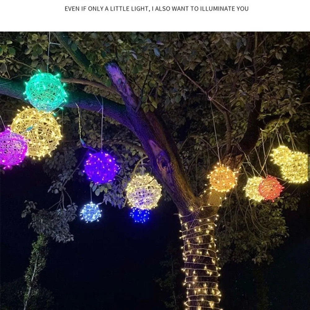 New 20CM Hanging Light LED Light Multiple Colors Rattan Ball LED Fairy Light String Tree