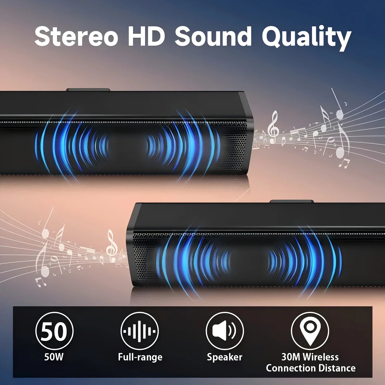 Soundbar, Cinema Soundbar, Hifi Wireless Bluetooth Speaker, Home Theater, Tv, Computer, Echo Wall, Wall-Mounted Stereo Surround Sound, Fm Radio, Remote Control, Speaker Stand