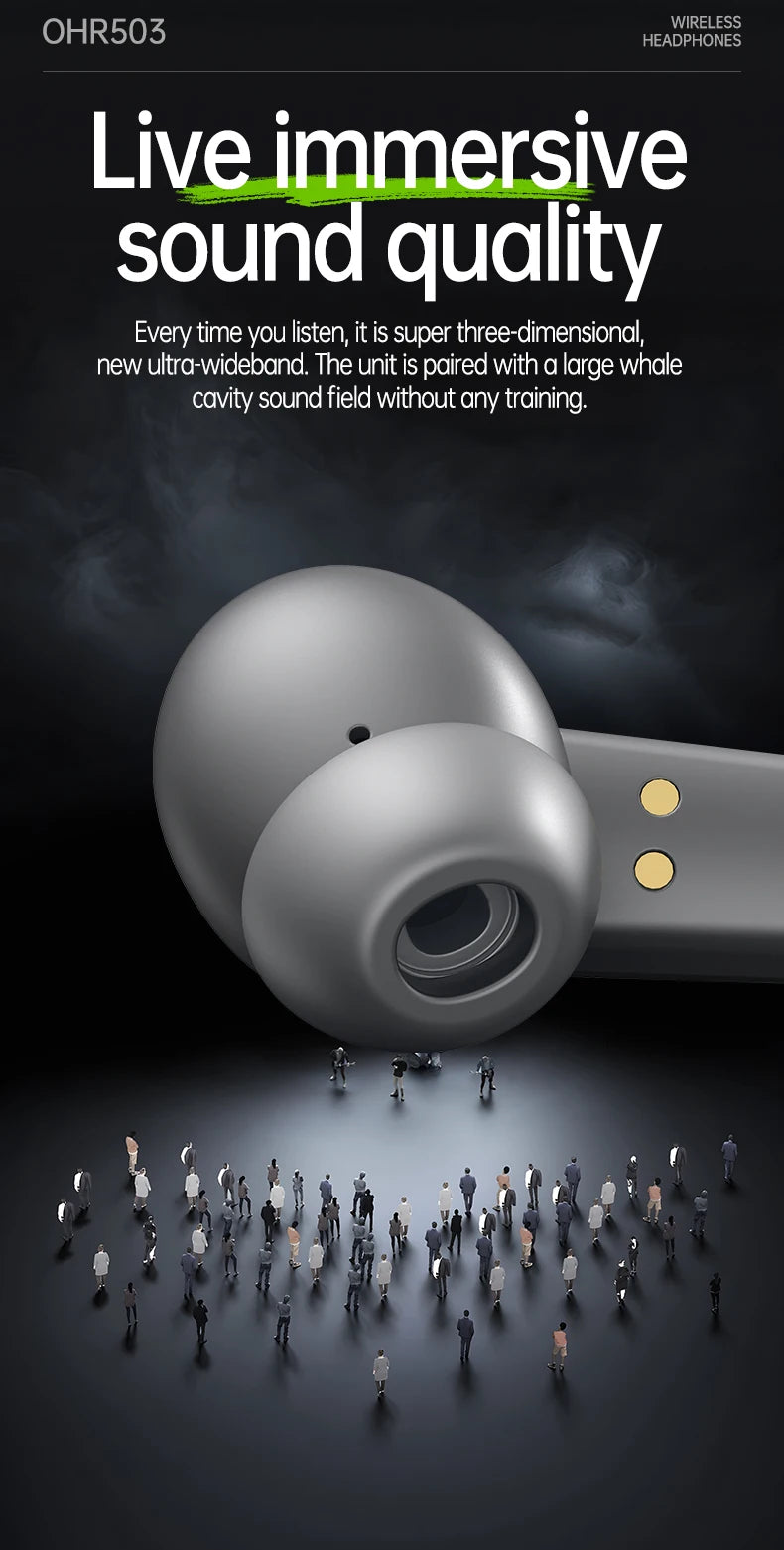 Acer Ohr503 Wireless Bluetooth Headphones with In-Ear Design, High-Definition Sound Quality, Noise Reduction for Calls, Comfortable Fit, Suitable for Sports, Running, and Cycling, Compatible with Mobile Phones and Tablets