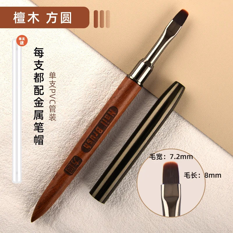 Nails Art Liner Brushes Wooden Handle Phototherapy Acrylic UV Gel Brush for Elongated Lines Painting Professional Manicure Tool