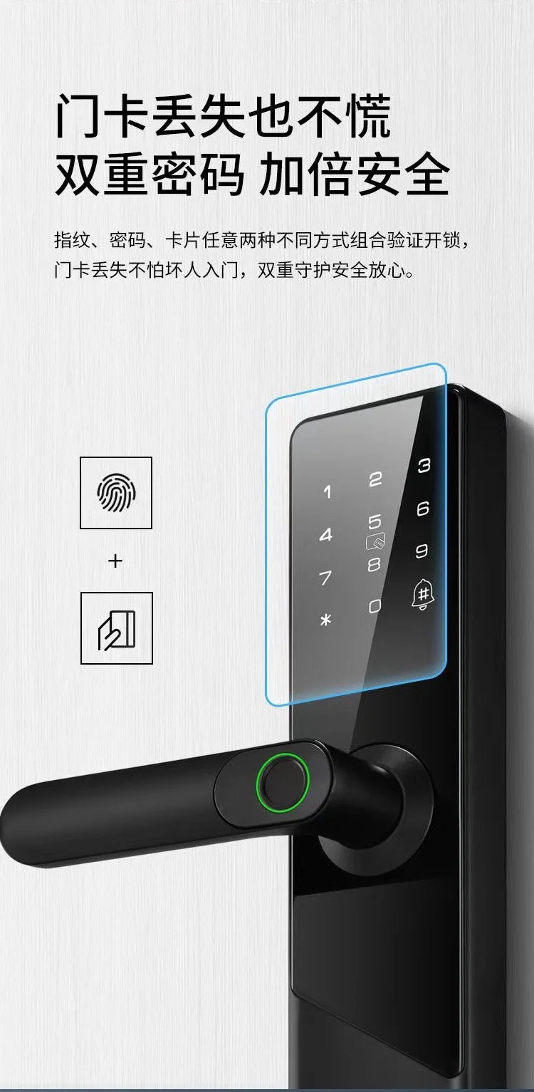 MOES Tuya ZigBee Smart Door Lock Indoor Password Fingerprint Remote Unlock Keycard Tamper Alarm Battery Powered Work With Alexa