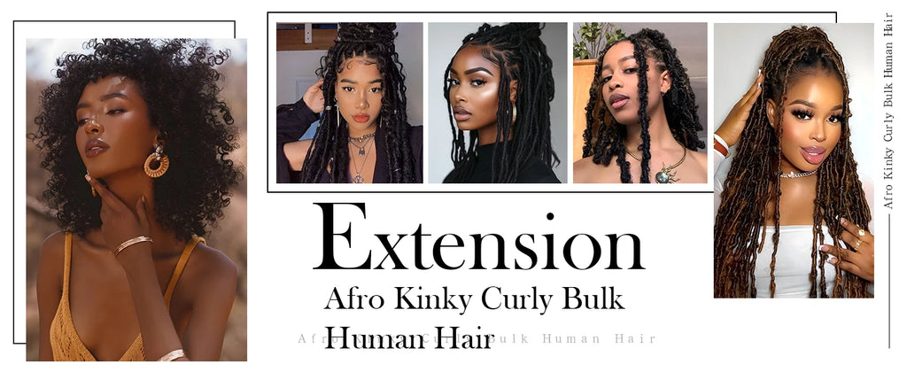 Mini Twist 4C Afro Kinky Curly Hair Bulk No Weft Crochet Human Hair Colored Bundles for Mini Braid Dreadlock Extension
