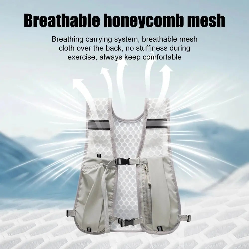 New Running Water Bottle Storage Vest Lightweight Running Vest Reflective Hydration Water Chest Pack With Phone Holder