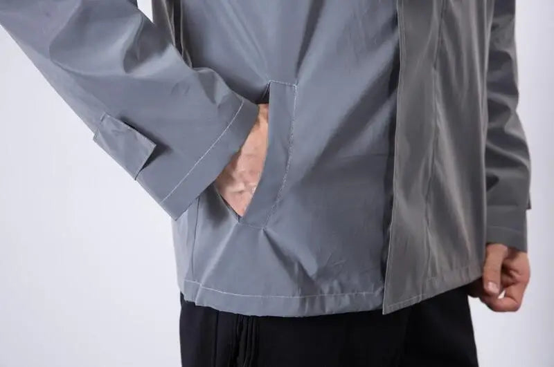 Reflective Jackets Men Autumn 2025 Hip Hop Hooded Coat Windbreaker Waterproof Casual sportswear Night Road Safety Jacket