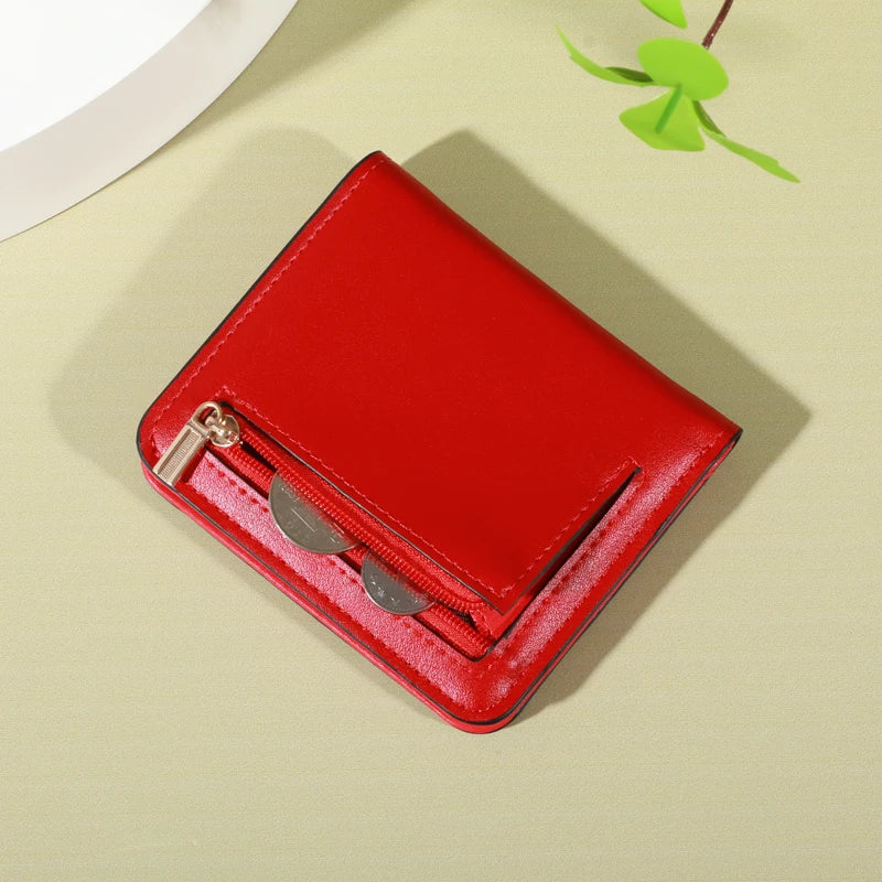 PU Minimalist Wallet - Snap Closure, Zip Pocket, Multifunctional Credit Card Holder, Casual Unisex Bag for Daily Use with