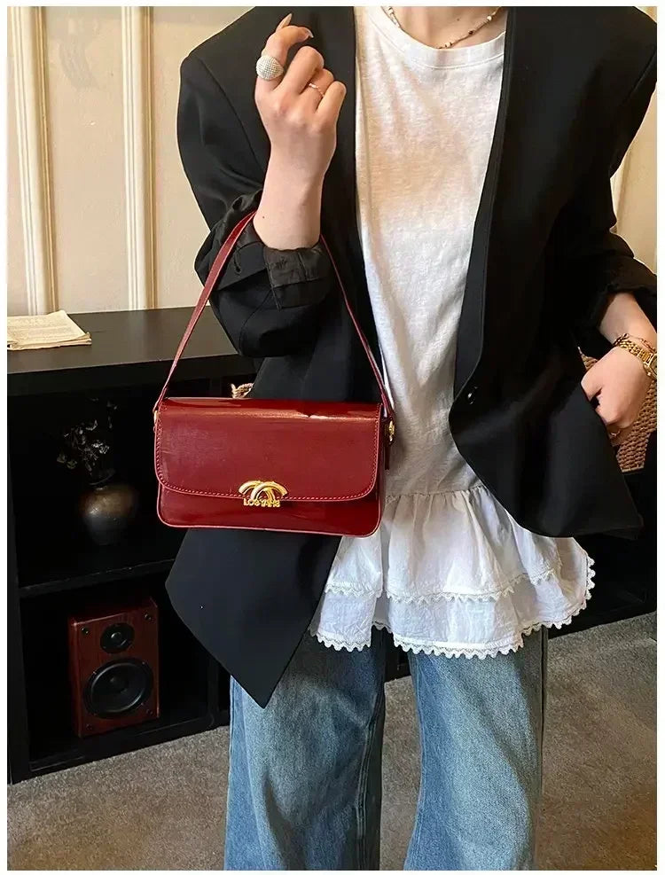 Classic Designer Leather Handbag For Women Crossbody Shoulder Bag Elegant Ladies Tote Purse Luxury Brand
