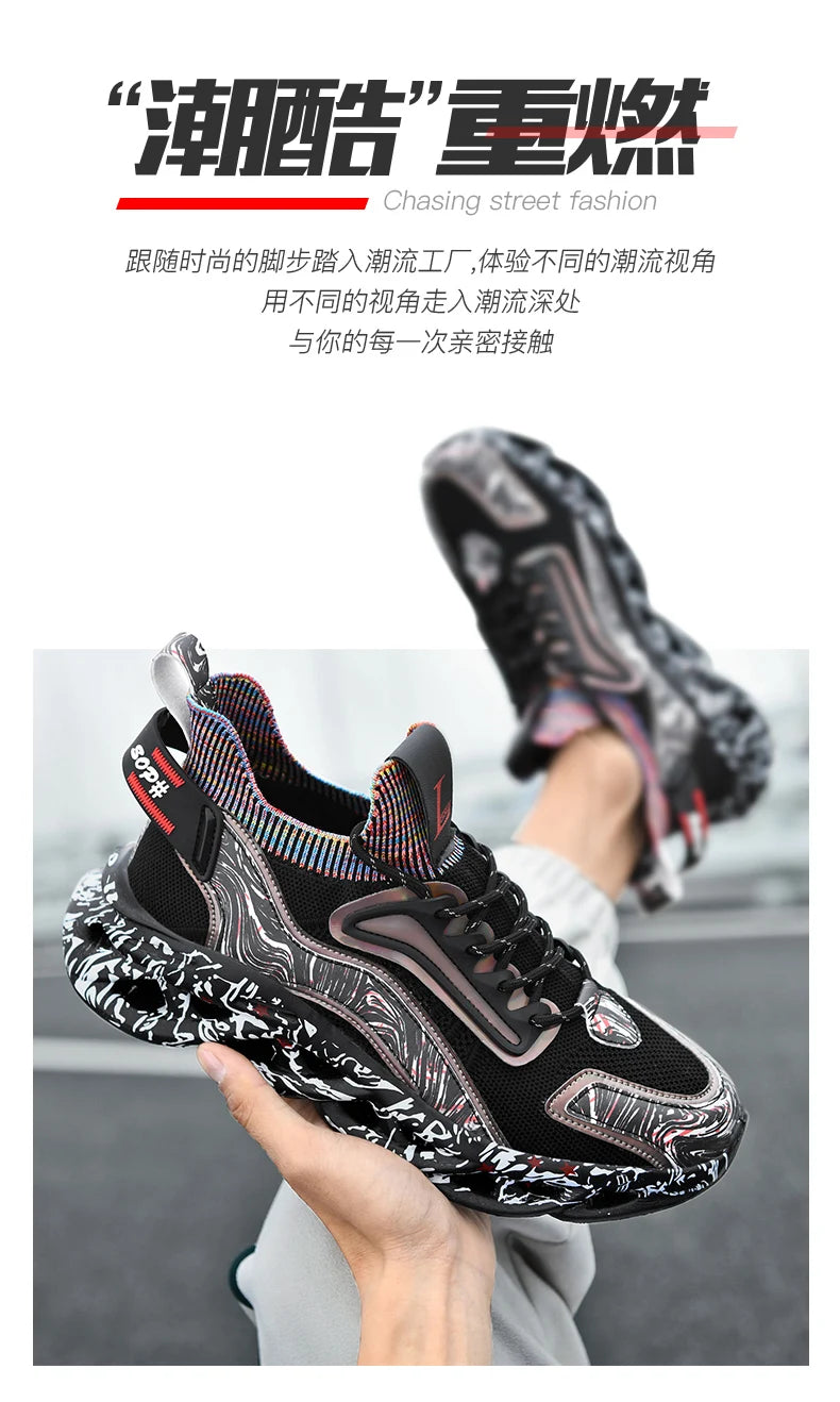 Men's Casual Sneakers Breathable Luxury Trainer Race Shoes Fashion Loafers Running Shoes for Male Comfortable Tenis