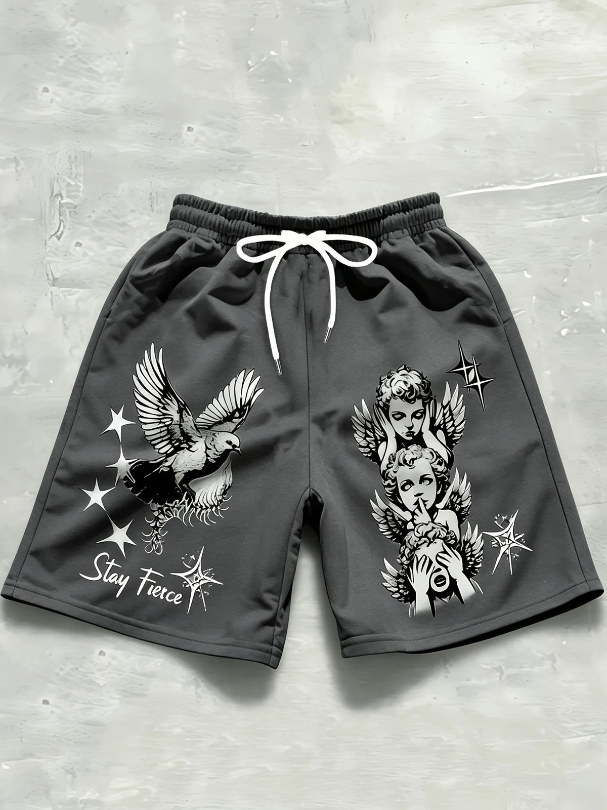 2026 Summer Best-selling Outdoor Sports Casual Fashion Comfortable Simple Angel Patterned Printed Men's Shorts