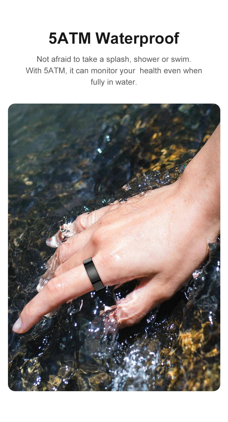 R09 Smart Ring Men Women With Charging Case,Health Sleep Monitor,Skin Temperature Monitor,60 Days Battery Life,5ATM Waterproof