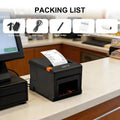 80mm Thermal POS Printer - 220mm/s High Speed, Auto Cutter, Multi-System Compatible for Shops