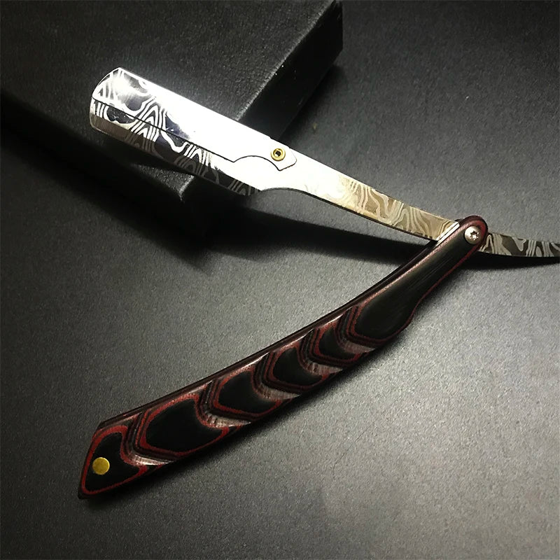 wooden trimmer manual shaver professional straight edge stainless steel sharp barber razor folding shaving blade shave beard cut