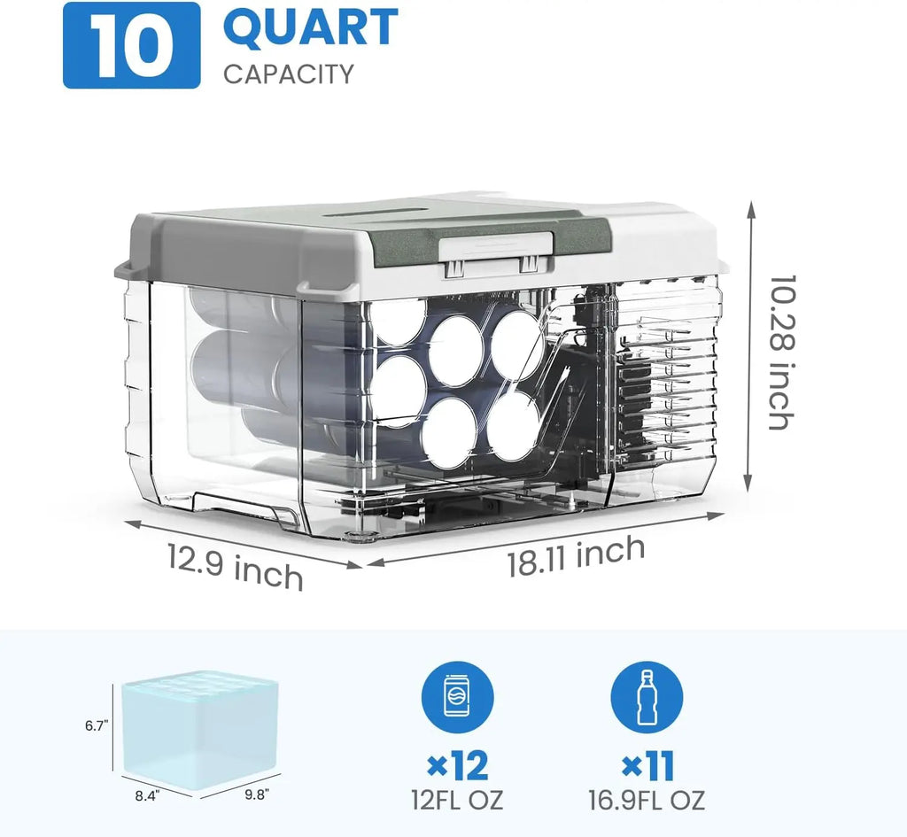 12V Car Fridge: 10 Quart Portable Refrigerator for Camping and Outdoor Use