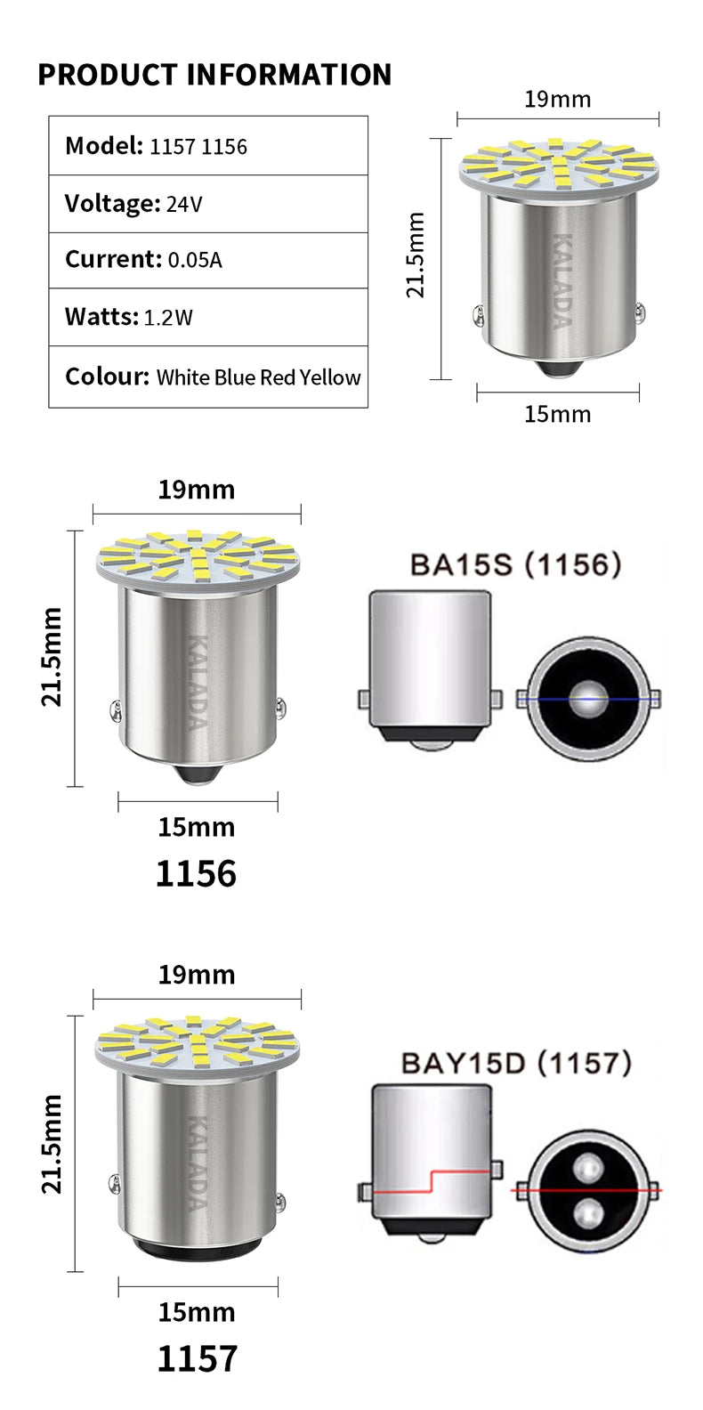 10pcs 24V LED Car Light 1156 BA15S 1157 BAY15D Lighting 22*3014SMD For Truck BUS DRL Daytime Running Bulb Tail Signal Lamp White