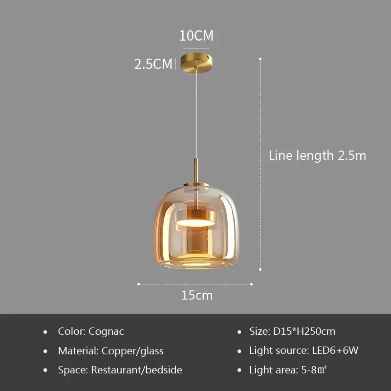 Modern Glass Pendant Light luxury Deco Nordic Led Hanging Light Fixtures  Modern Luminaire Suspension lamp