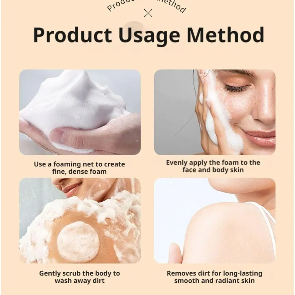 Pure Kojic Acid & Turmeric Soap Bar 100g,Skin Brightening Bar for Face & Body, Helps Improve Uneven Skin Tone, Dark Spots & Acne