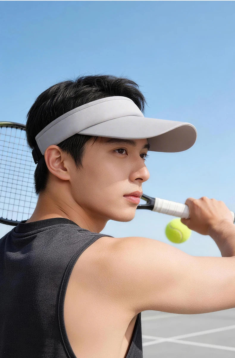 Men's and women's running cap with a large brim for outdoor sports in summer, featuring a sun-blocking and sunscreen function, i