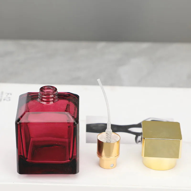 50ML Perfume Refill Bottle Luxury Moisturising Spray Glass Travel Pump Portable Empty Cosmetic Sub-Bottling