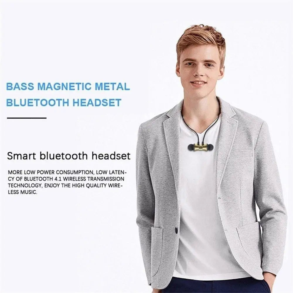 Magnetic Wireless Bluetooth Stereo Music Earphone In-Ear Headset Sport Earbud Earpiece With Microphone For iPhone Xiaomi Huawei