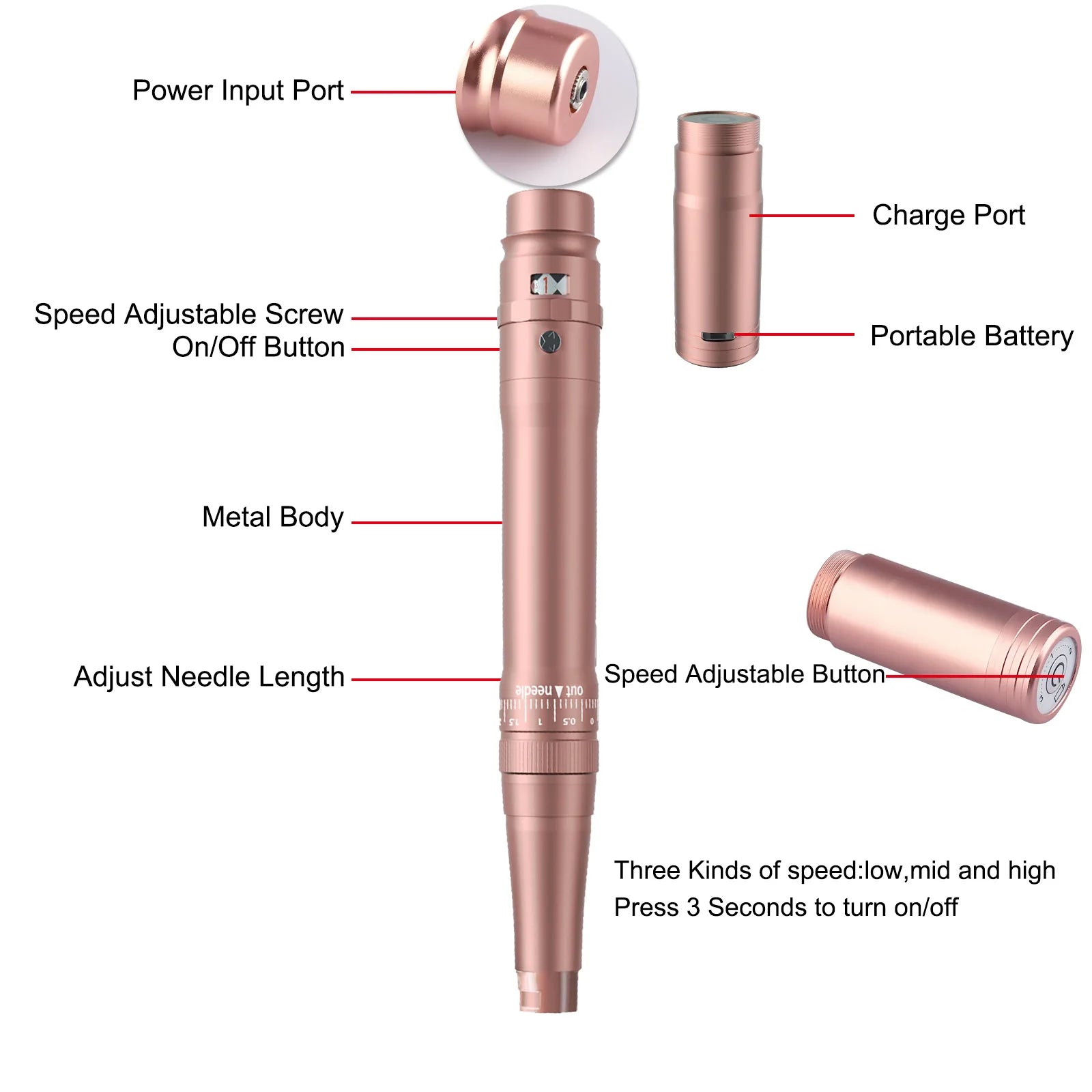 Eyebrow tattoo pen, embroidery, eyebrow tattooing machine, fully throwing eyebrow tattooing clip, wireless charging beauty devic